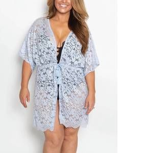 Nwt elsie & zoey lace coverup in light blue